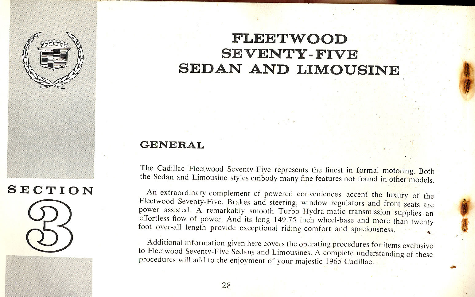 1965 Cadillac Owners Manual Page 9